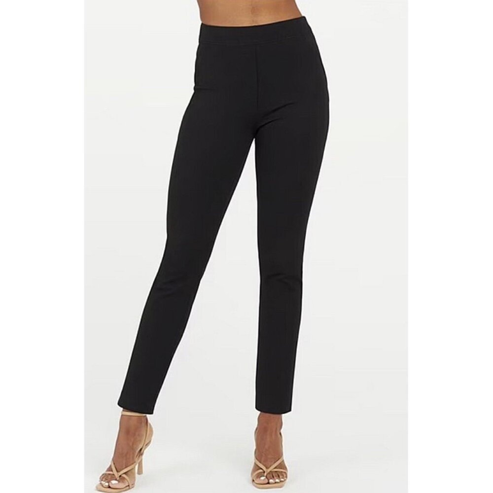 Spanx Polished Ankle Slim Pants Classic Black High-Rise Waist Shapewear Trousers